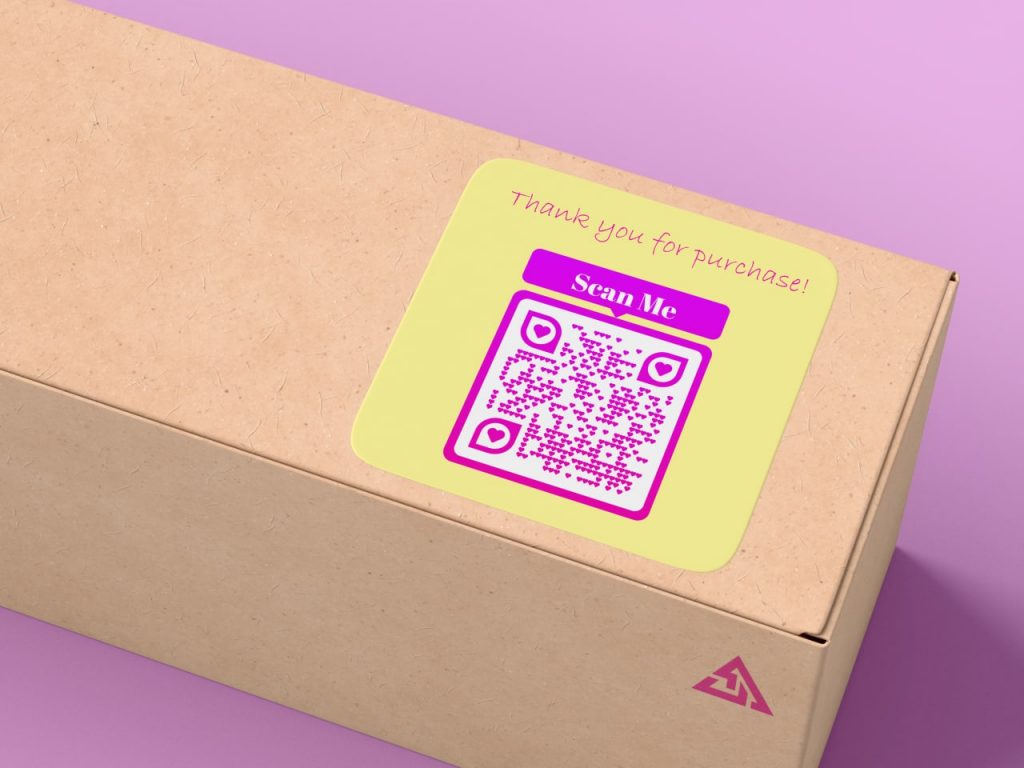 QR Code Sticker on packaging